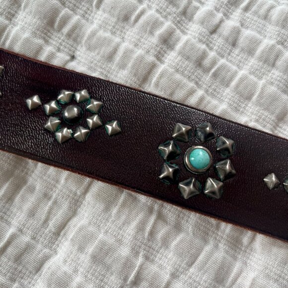 Vintage Old Stud Women's Leather Belt -XS - Picture 2 of 9